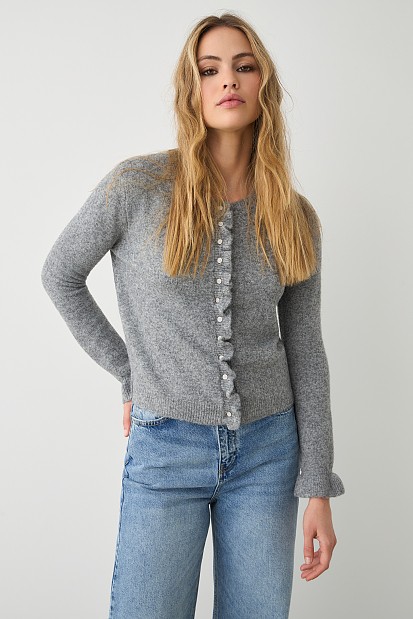 Cardigan with ruffles