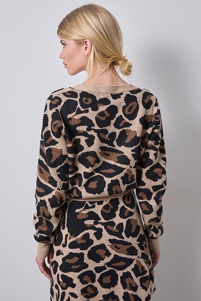 Leopard ζακέτα με στρας