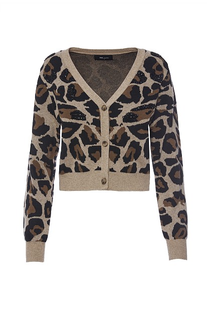 Leopard ζακέτα με στρας