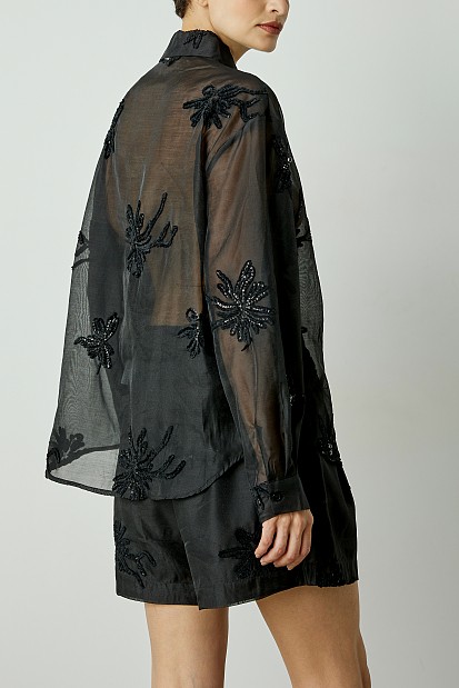 Ημιδιάφανο κεντητό πουκάμισο