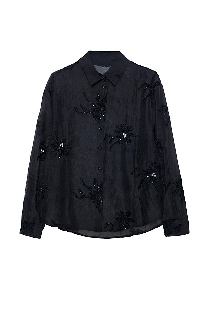Ημιδιάφανο κεντητό πουκάμισο