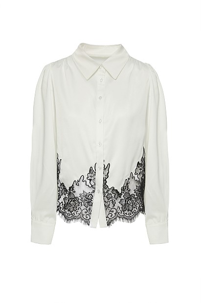 Satin shirt with lace