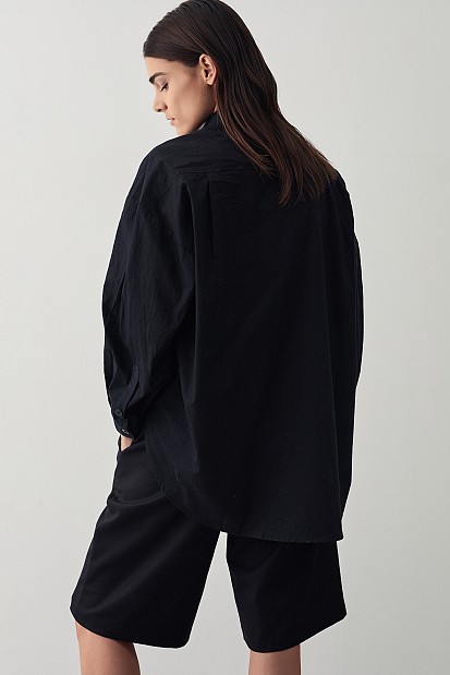 Shirt with applique rhinestones