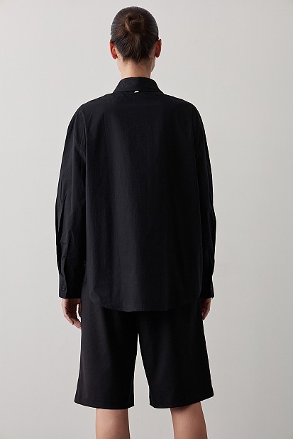 Cotton shirt with rhinestones