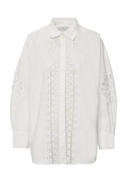 Oversized broderie πουκάμισο