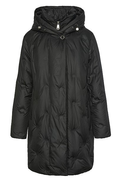 Down hooded jacket with collar