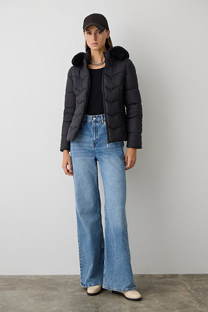 Puffer μπουφάν με κουκούλα