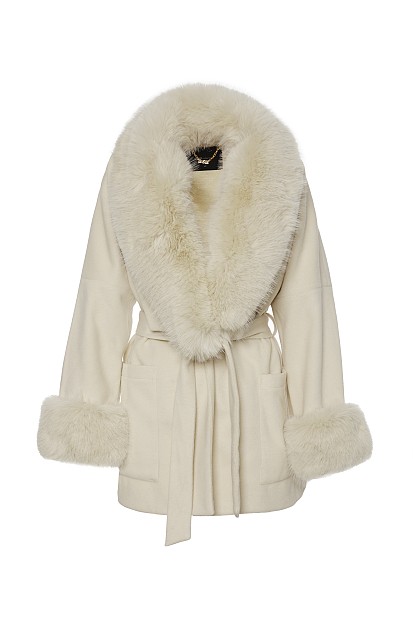Shortline coat with faux fur