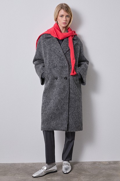 Longline coat with buttons