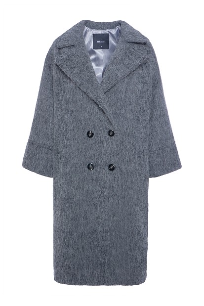 Longline coat with buttons