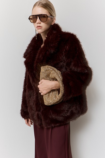 Faux fur with collar