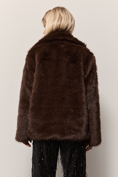 Faux fur with collar