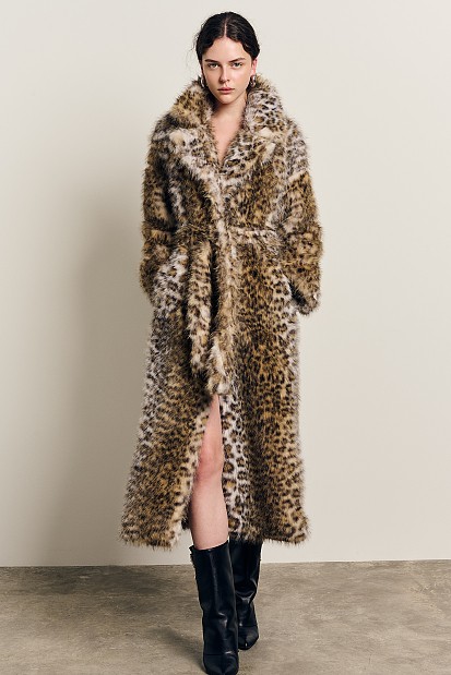 Longline leopard faux fur