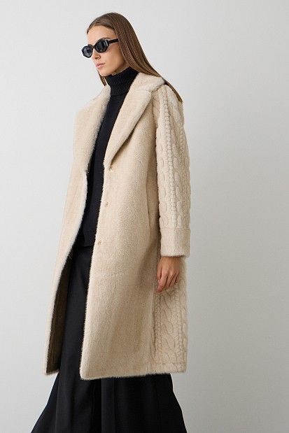 Longline fur with braid design