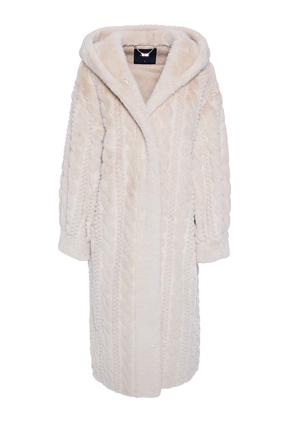 Longline faux fur hooded