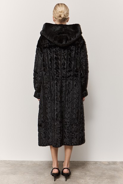 Longline faux fur hooded