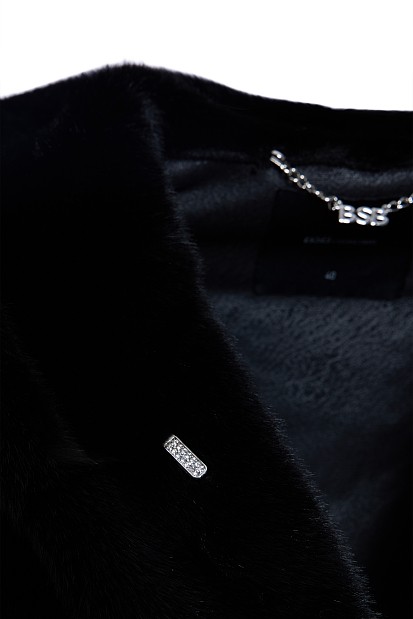 Longline faux fur hooded