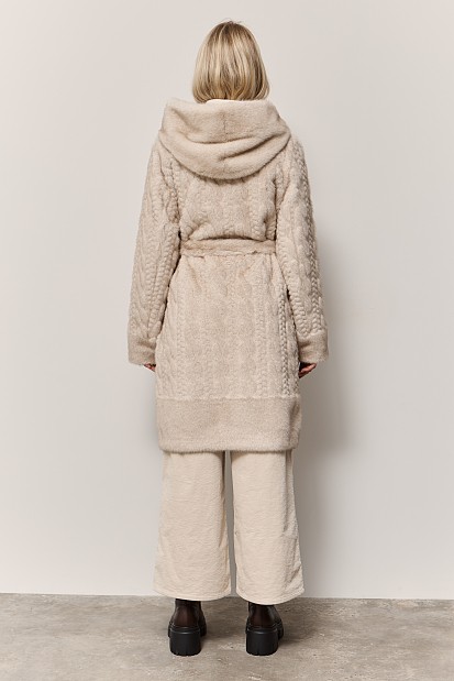 Longline faux fur coat