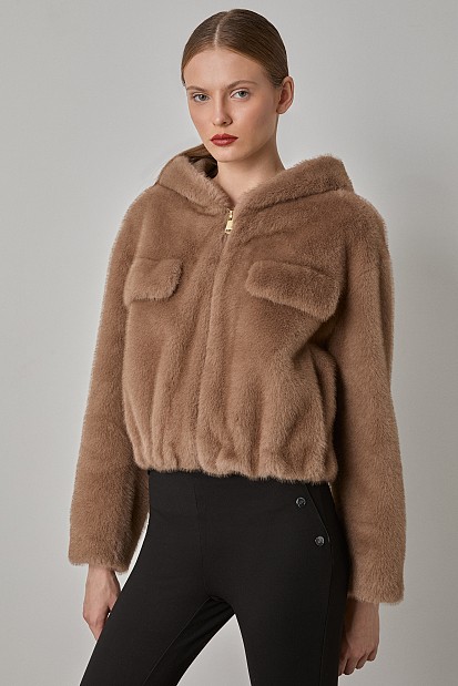 Furry hooded jacket