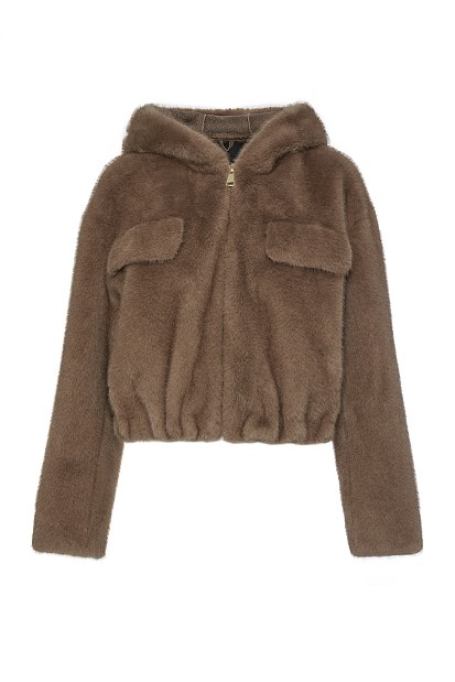 Furry hooded jacket