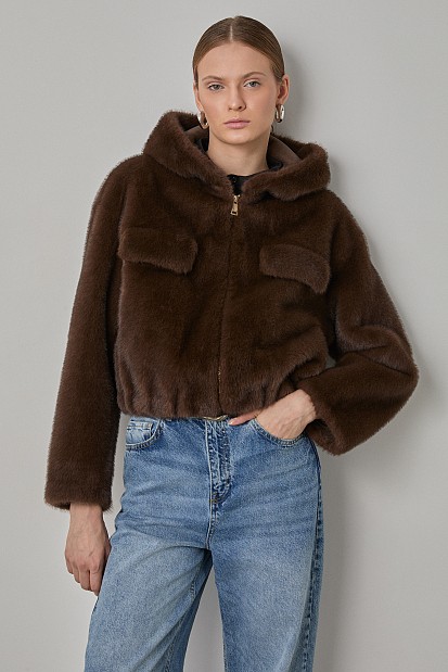 Furry hooded jacket