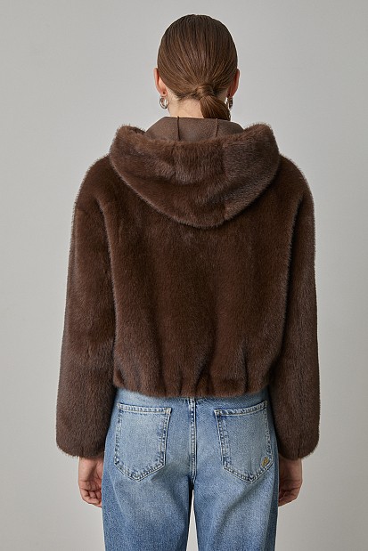 Furry hooded jacket