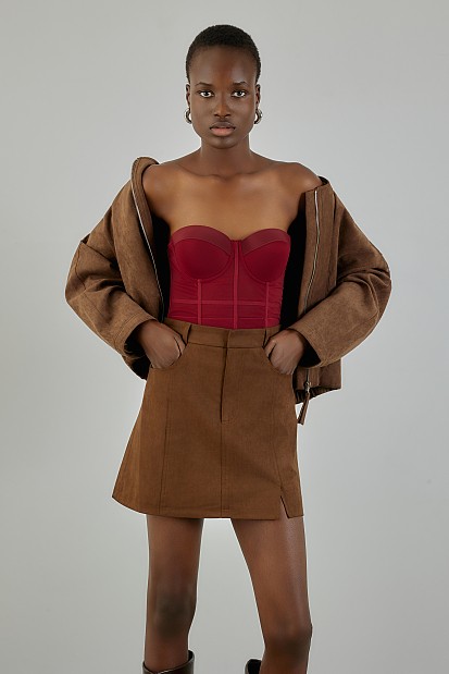 Semi sheer bustier