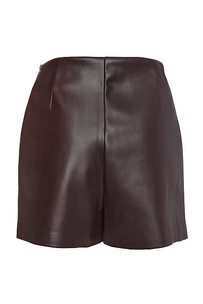 Leather look skorts