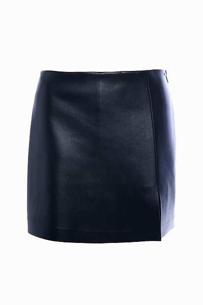 Leather look skorts
