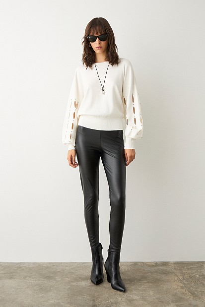 Basic leather look leggings
