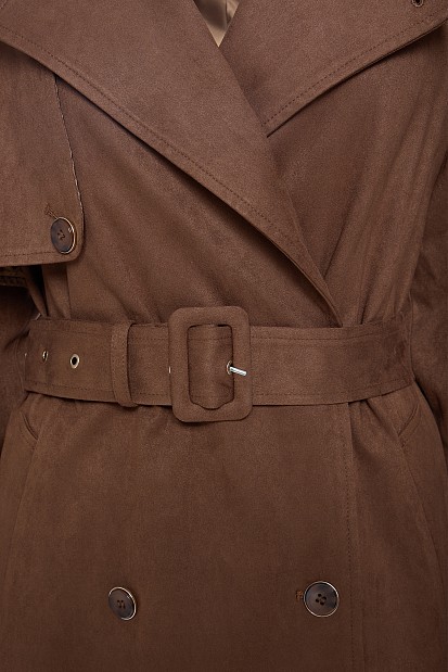 Suede μακριά καπαρτίνα