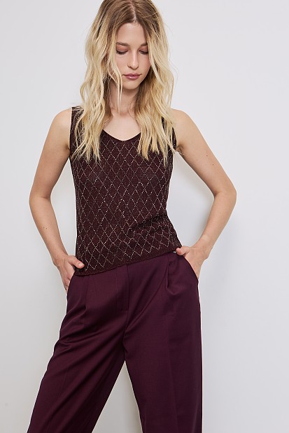 Αμάνικο τοπ με λούρεξ και στρας