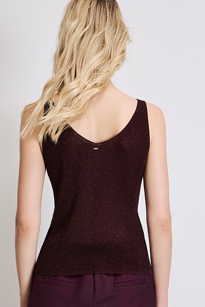 Αμάνικο τοπ με λούρεξ και στρας