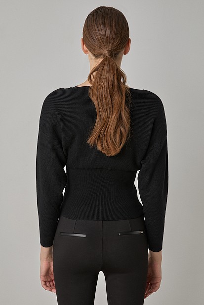 Wrap sweater with lace