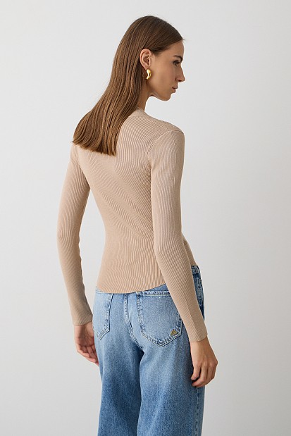 V sweater with rhinestones