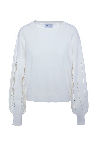 Sweater with cut outs on the sleeves