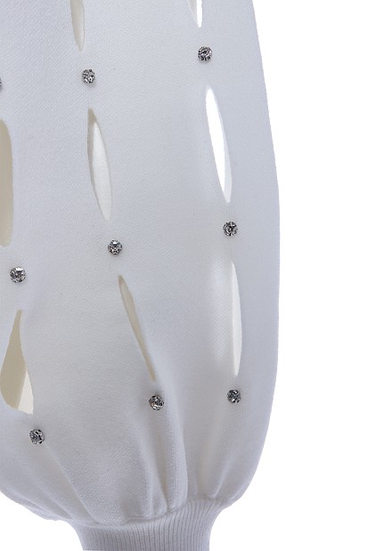 Sweater with cut outs on the sleeves