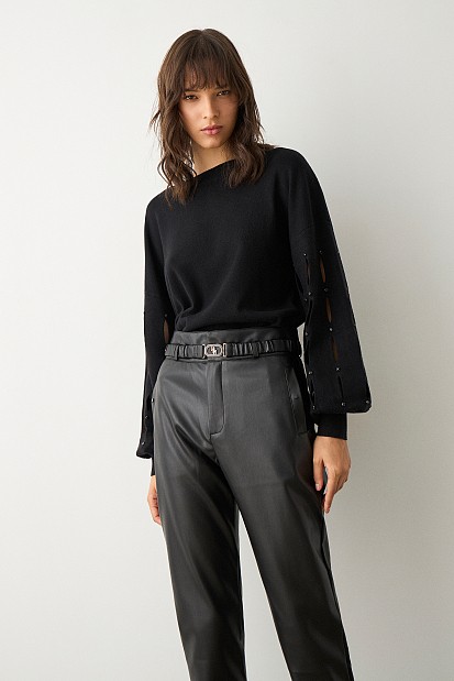 Sweater with cut outs on the sleeves