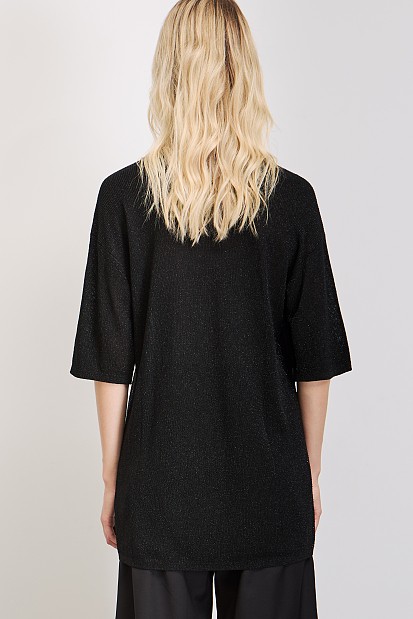 Μακριά μπλούζα με στρας και λούρεξ