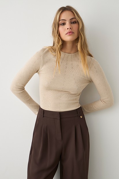 Sweater with rhinestones
