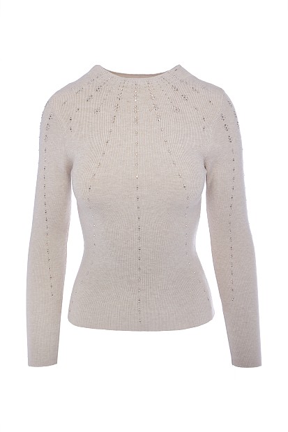 Sweater with rhinestones