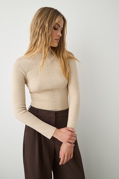 Sweater with rhinestones