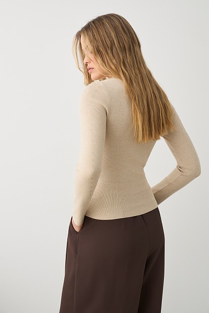 Sweater with rhinestones