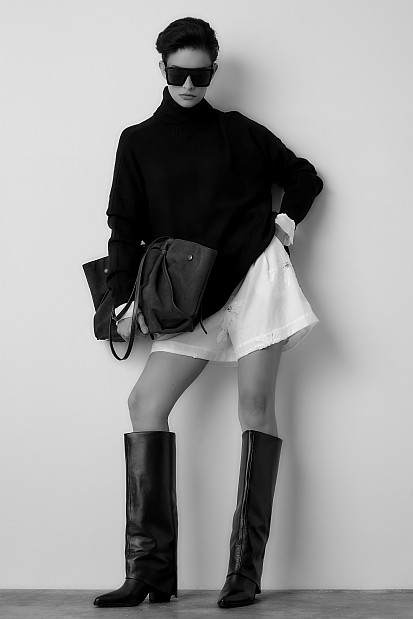 Oversized sweater with turtleneck