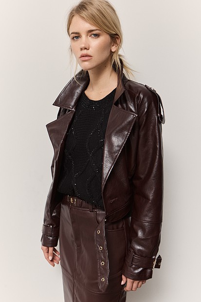 Chunky sweater with rhinestones