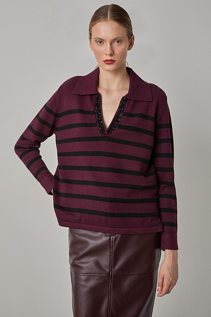 V neck stiped sweater