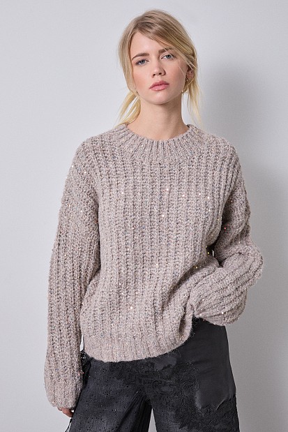 Knitted sequined sweater