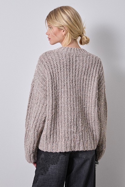 Knitted sequined sweater