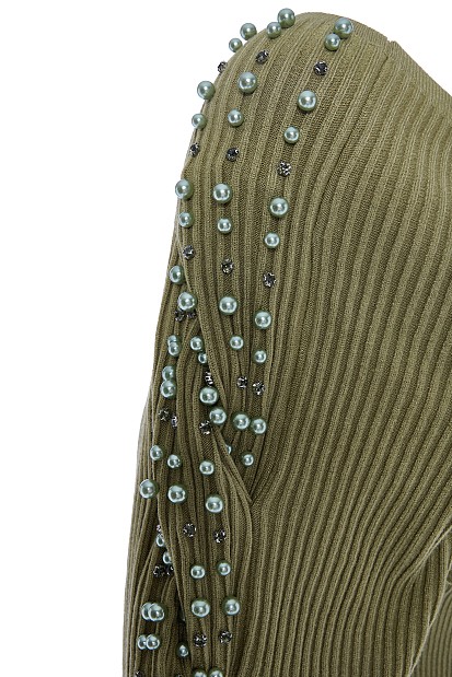 Wrap sweater with beads