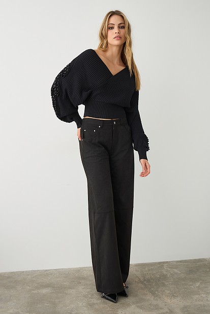 Κρουαζέ πουλόβερ με χάντρες